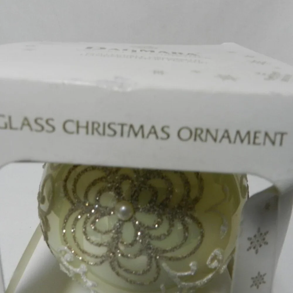 Dagmara Poland Handmade Christmas Ornament large ball sequin blown glass NEW NIB